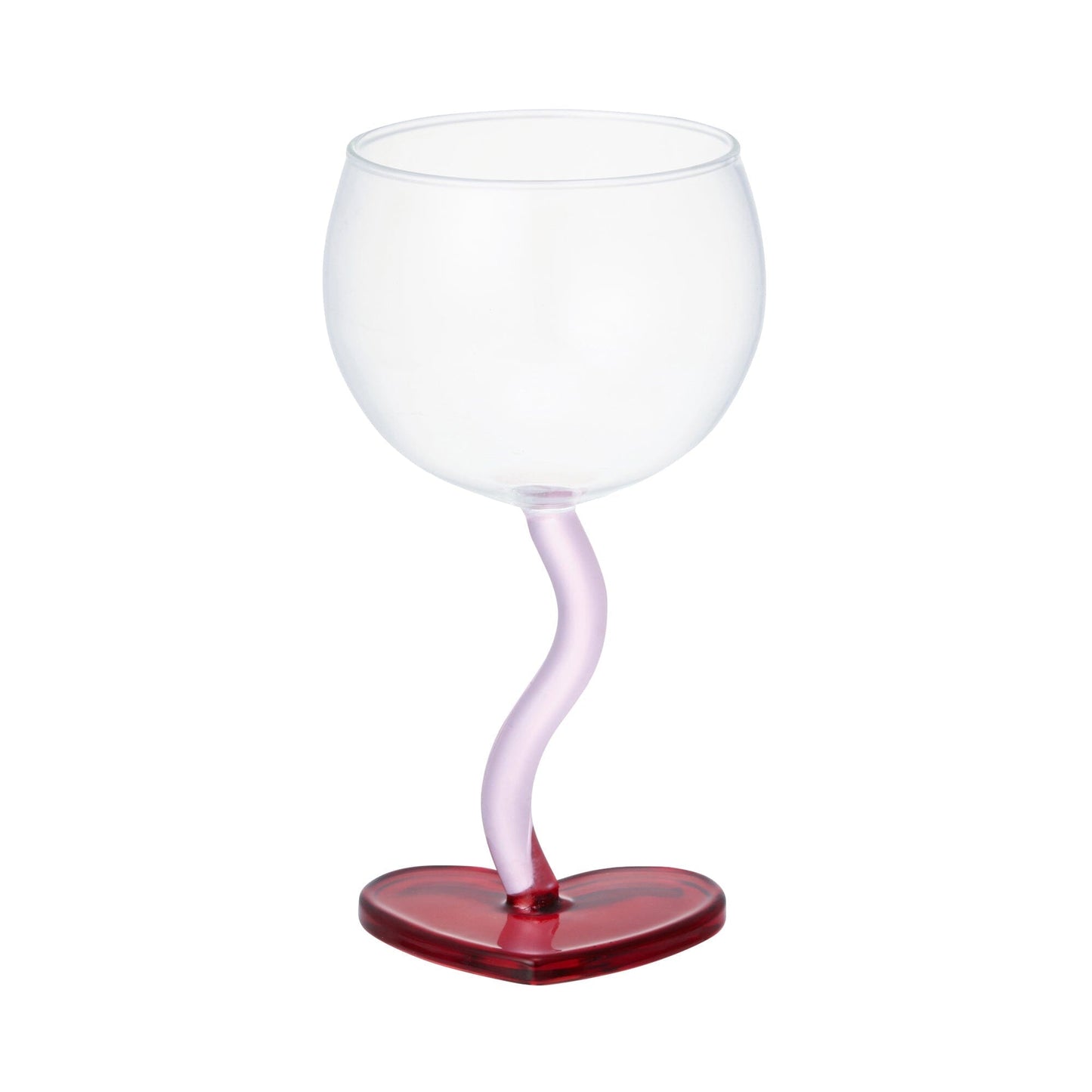 Heart Wine Glass Red