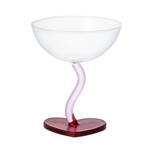 Heart Dessert Glass Red