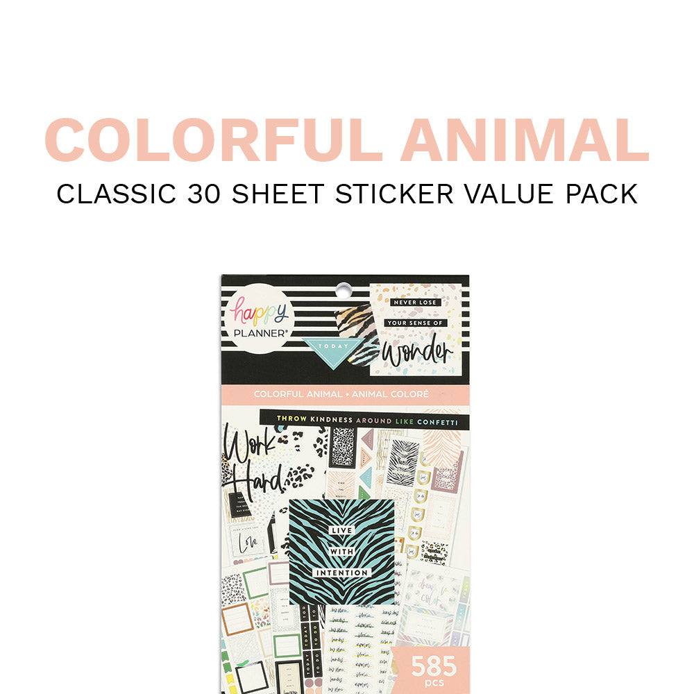 Value Pack Stickers - Colorful Safari Animal Print