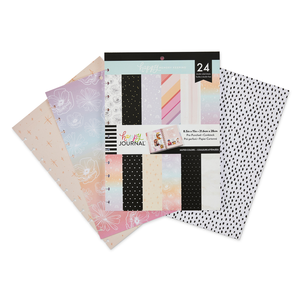 Happy Memory Keeping® - Muted Colors Big Pre-Punched Cardstock