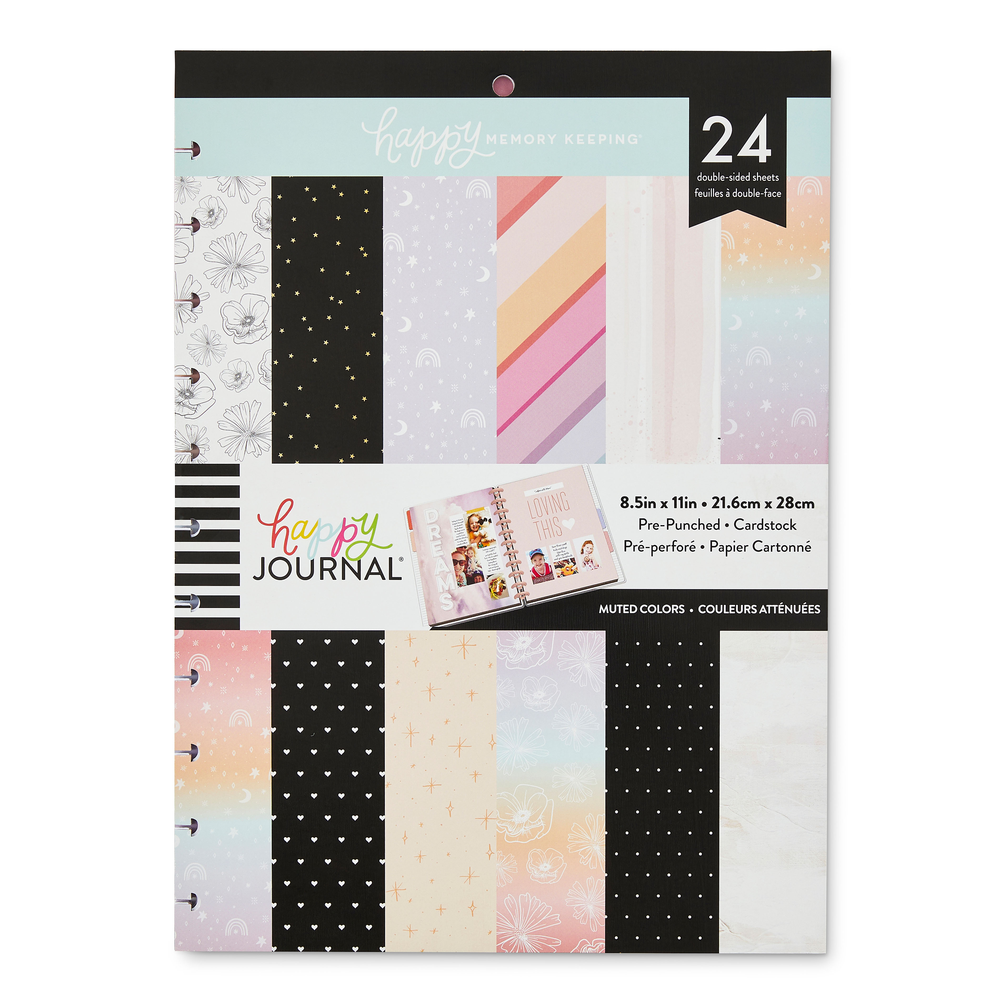 Happy Memory Keeping® - Muted Colors Big Pre-Punched Cardstock