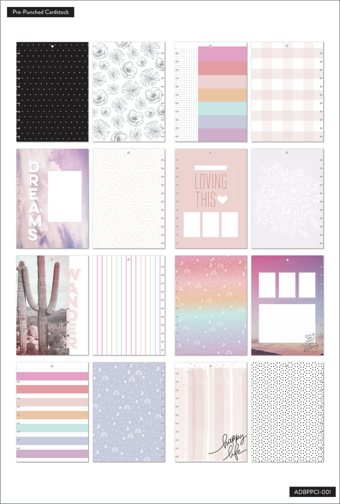 Happy Memory Keeping® - Muted Colors Big Pre-Punched Cardstock
