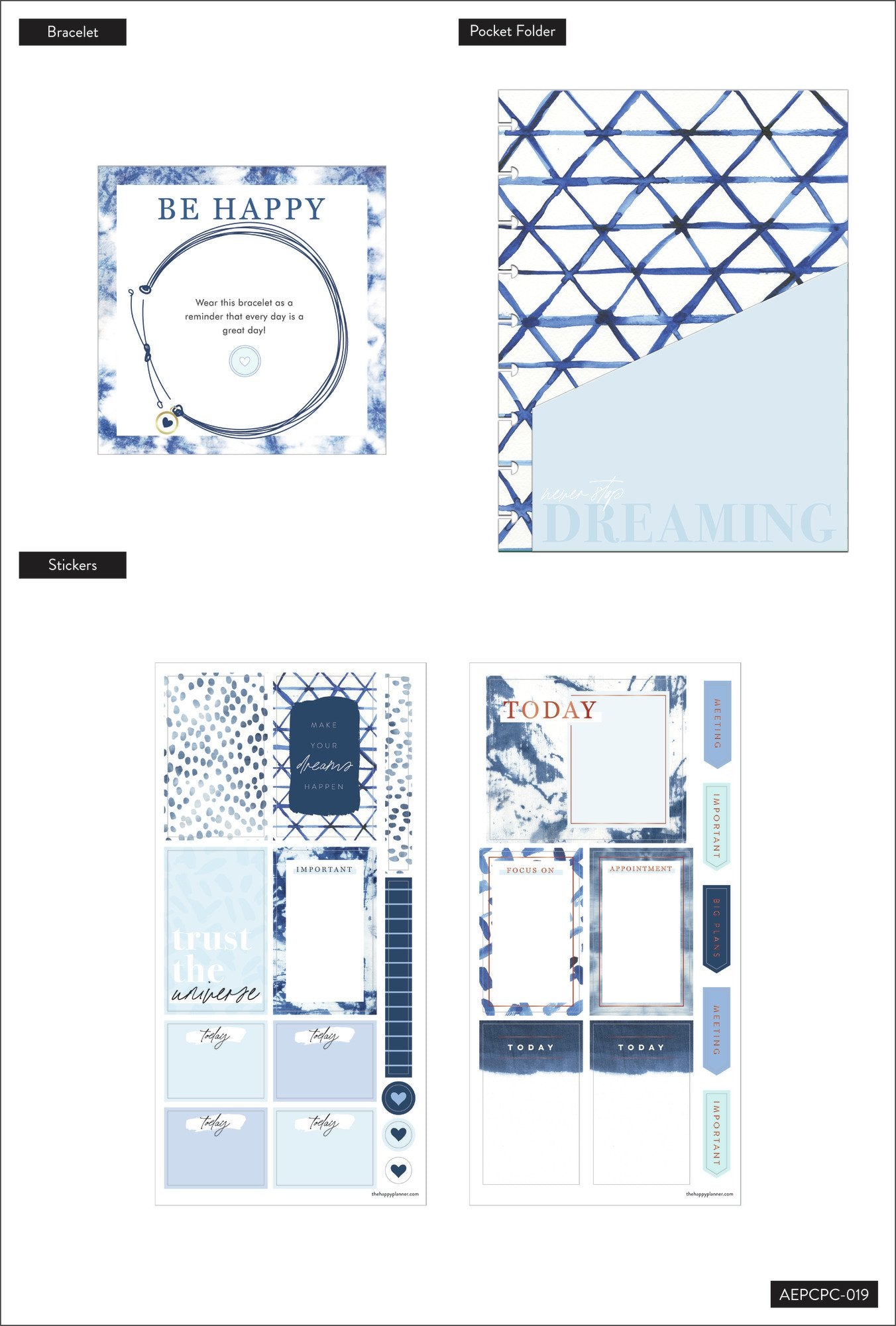 Indigo Tie Dye Classic Planner Companion