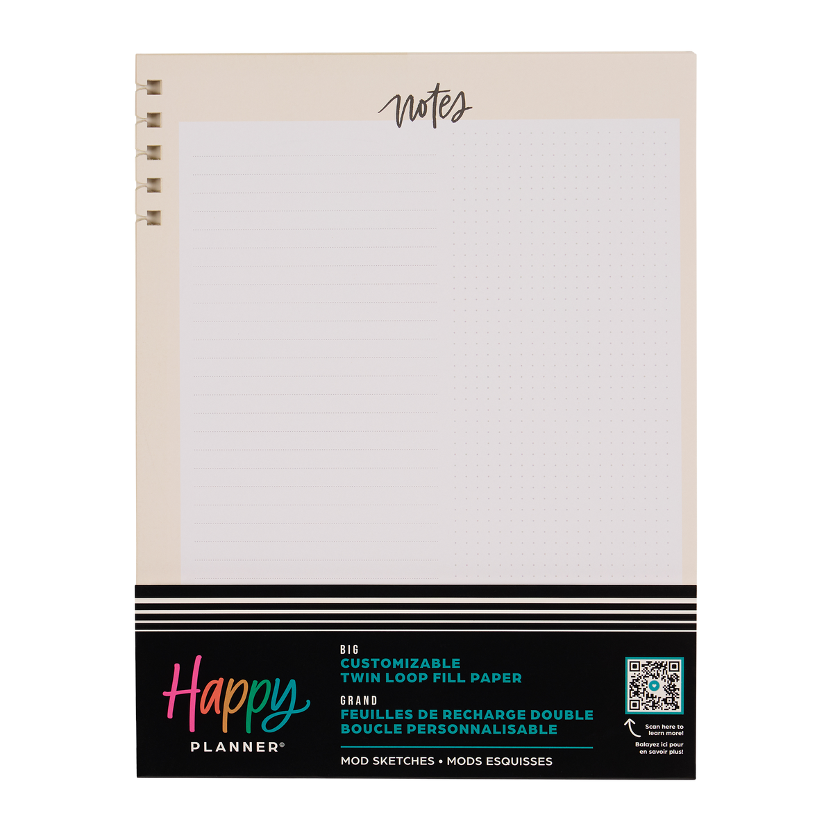 Mod Sketches - Dashboard + Dot Grid Big Customizable Spiral Filler Paper - 40 Sheets