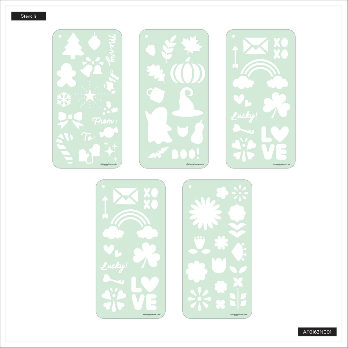 Holidays - Stencil Fan Book - 5 Sheets
