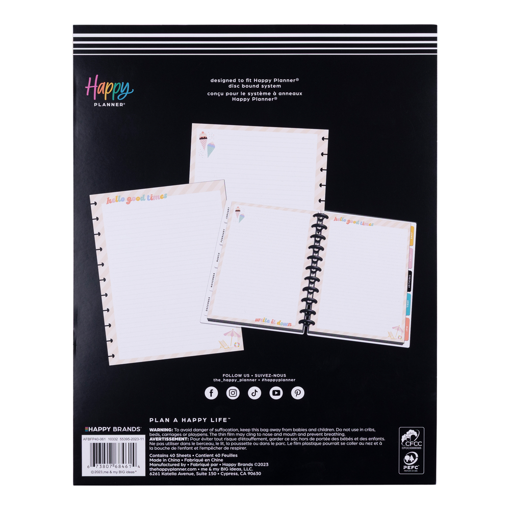 Boardwalk Ice Cream - Dotted Lined Big Filler Paper - 40 Sheets