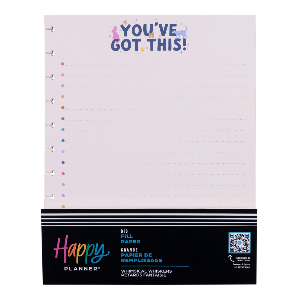 Whimsical Whiskers - Checklist + Dotted Lined Big Filler Paper - 40 Sheets