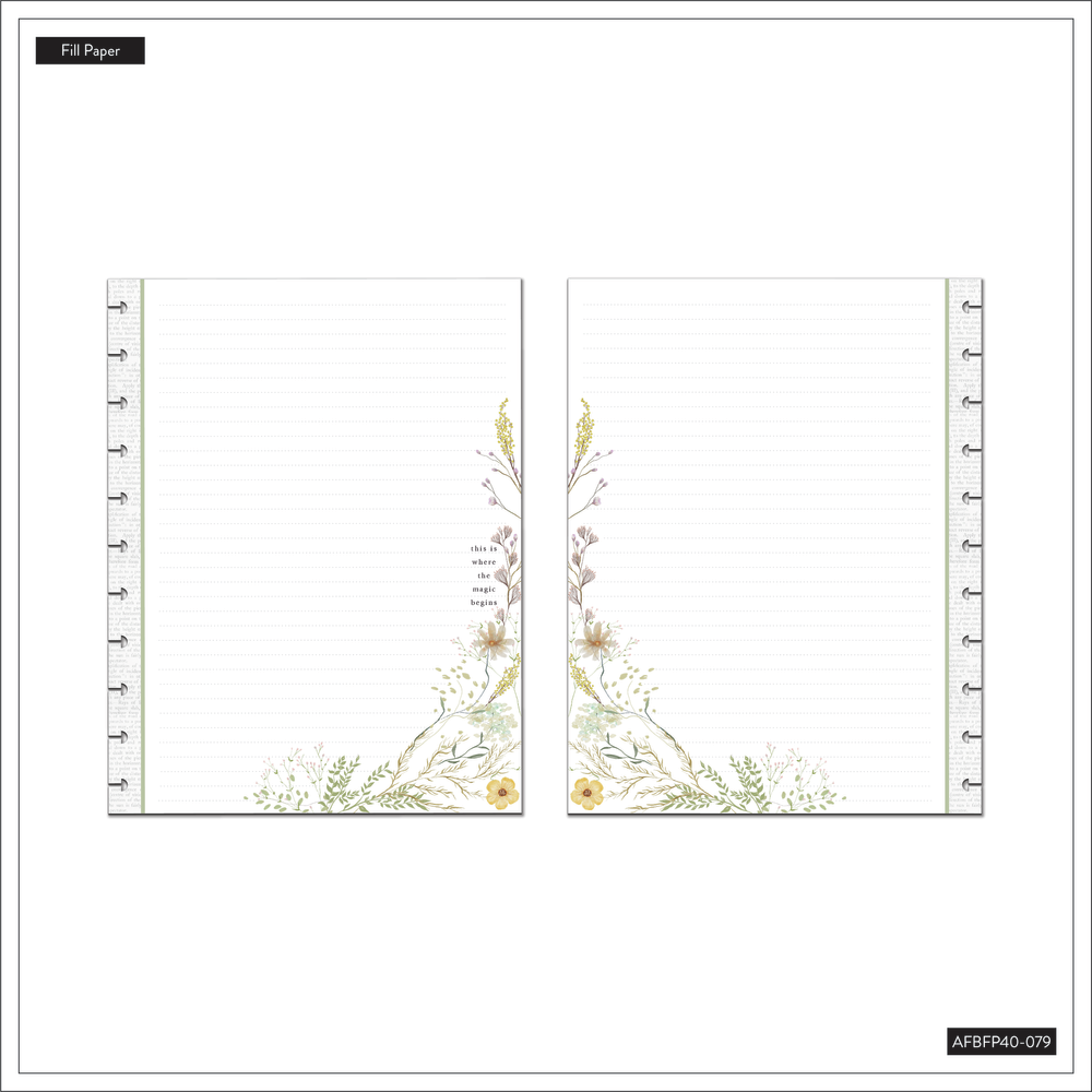 Reading in the Garden Teacher - Dotted Lined Big Filler Paper - 40 Sheets