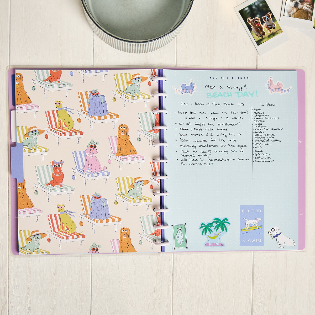 Pawsitive Seasonal Dogs - Dot Grid Big Notebook - 60 Sheets