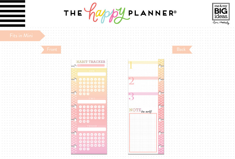 Mini Half Sheet Note Paper - Habit Tracker
