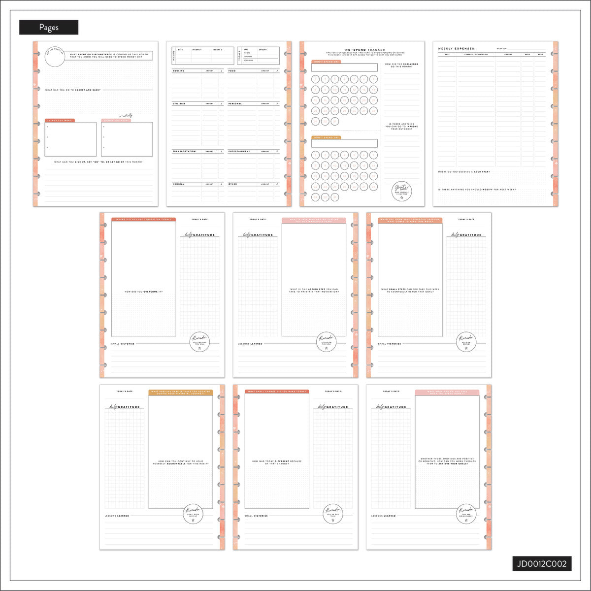 Textured Canvas Budget - Classic Guided Budget Journal - 40 Sheets