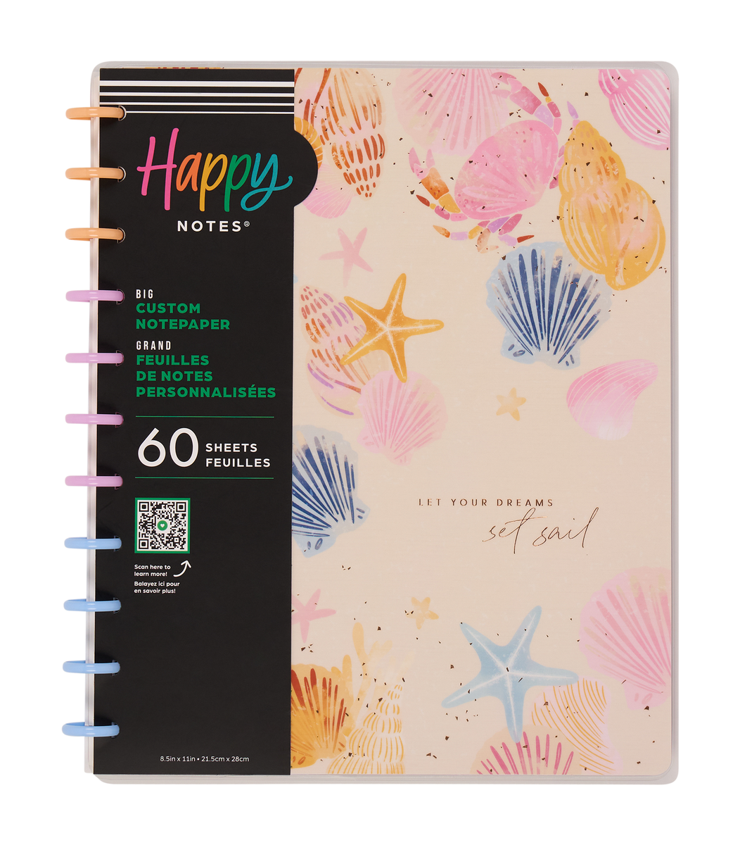 Shell Yeah! - Dotted Lined + Dot Grid Big Notebook - 60 Sheets