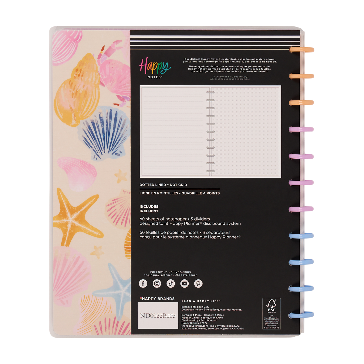 Shell Yeah! - Dotted Lined + Dot Grid Big Notebook - 60 Sheets