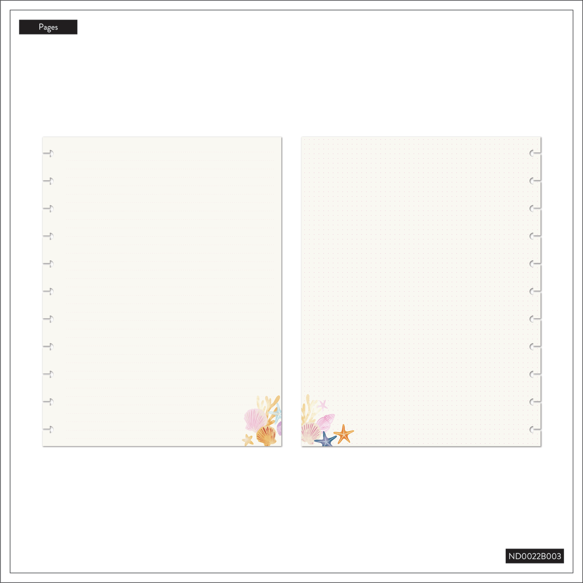Shell Yeah! - Dotted Lined + Dot Grid Big Notebook - 60 Sheets