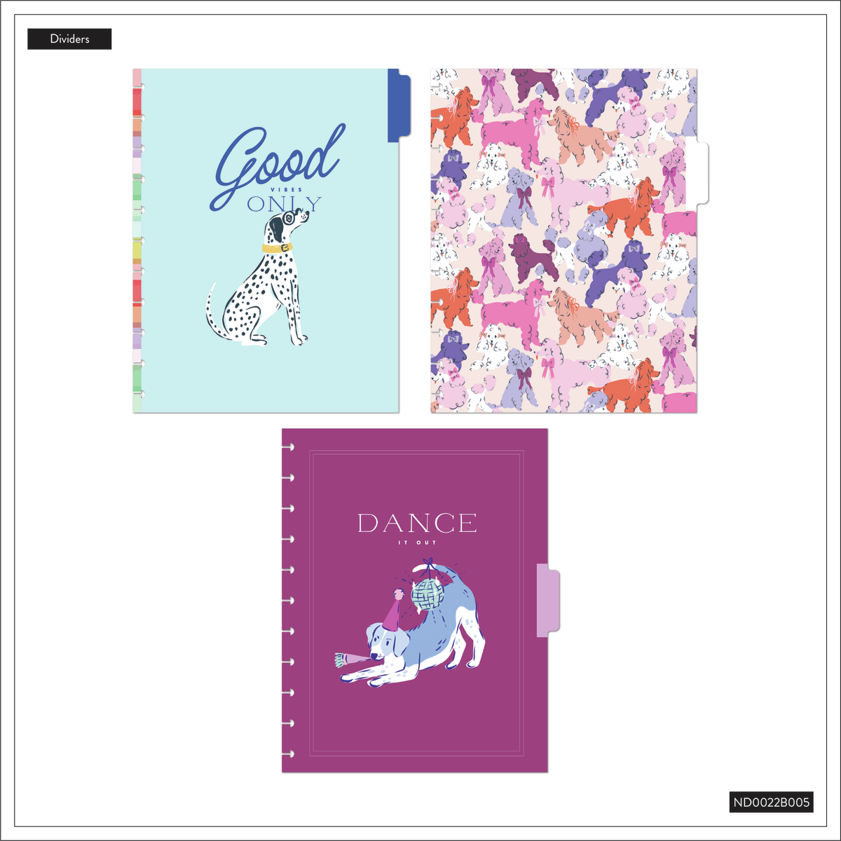 Pawsitive Seasonal Dogs - Dot Grid Big Notebook - 60 Sheets