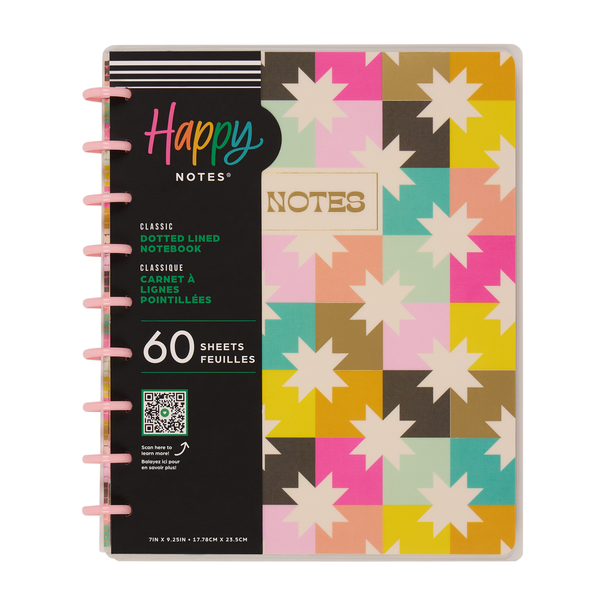 Happy Patchwork - Dotted Lined Classic Notebook - 60 Sheets