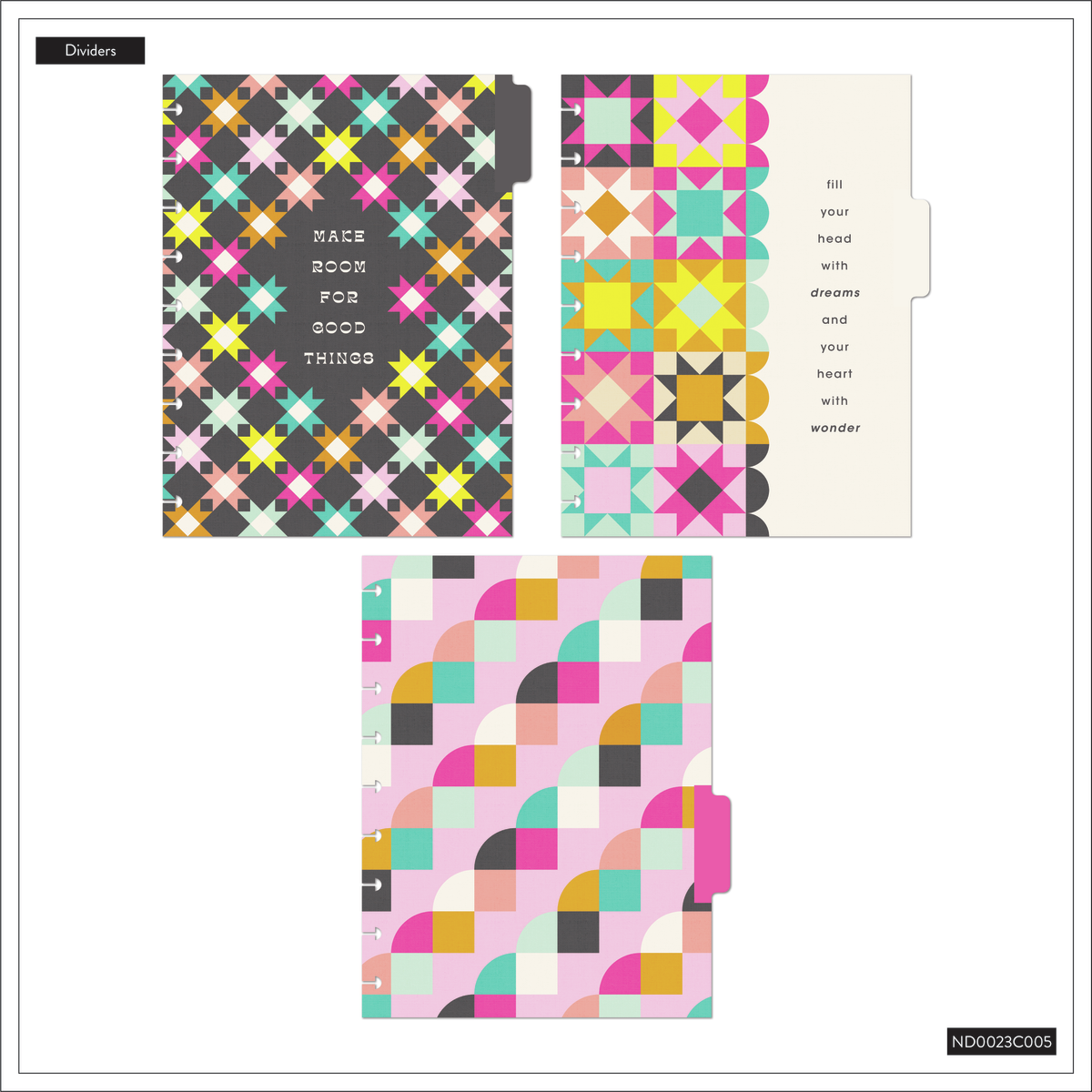 Happy Patchwork - Dotted Lined Classic Notebook - 60 Sheets