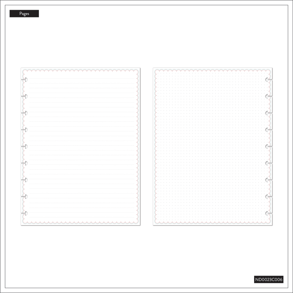 Cottage Charm - Dotted Lined + Dot Grid Classic Notebook - 60 Sheets
