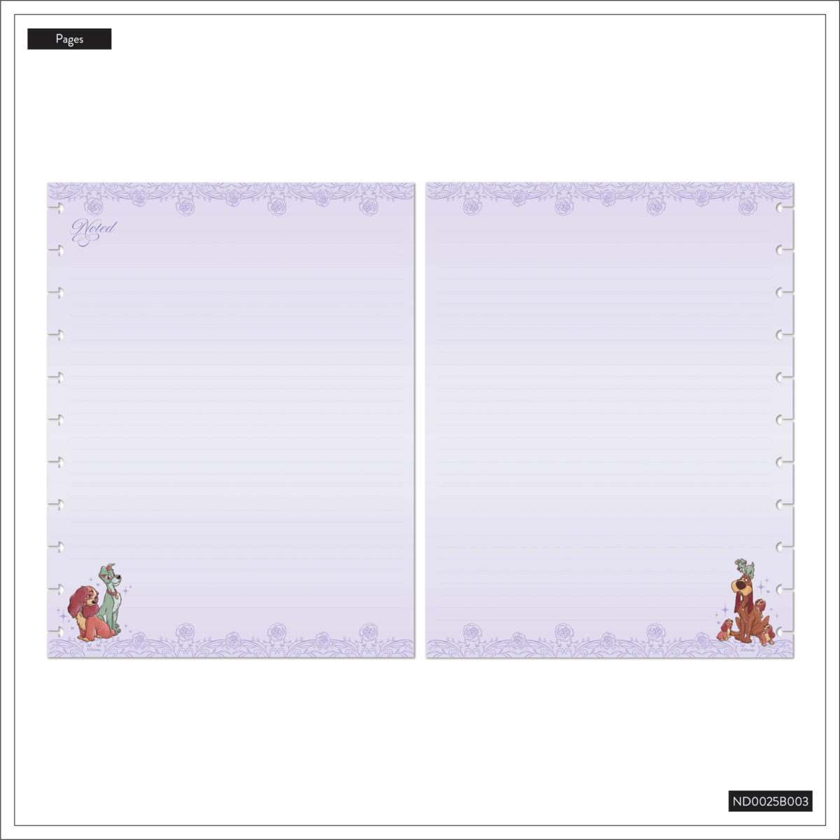 Disney Lady & The Tramp - Dotted Lined Big Notebook - 60 Sheets