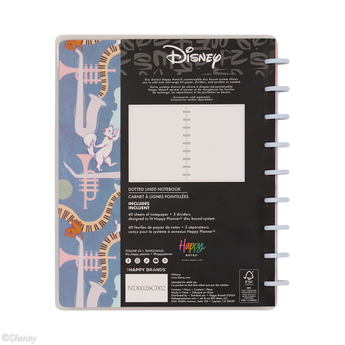 Disney The Aristocats - Dotted Lined Classic Notebook - 60 Sheets