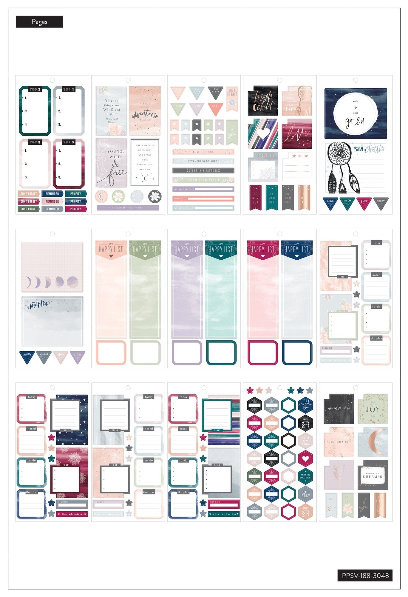 Value Pack Stickers - Boho - BIG