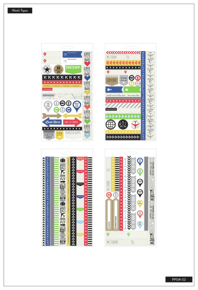 Travel Plans - 4 Washi Tape Sheets