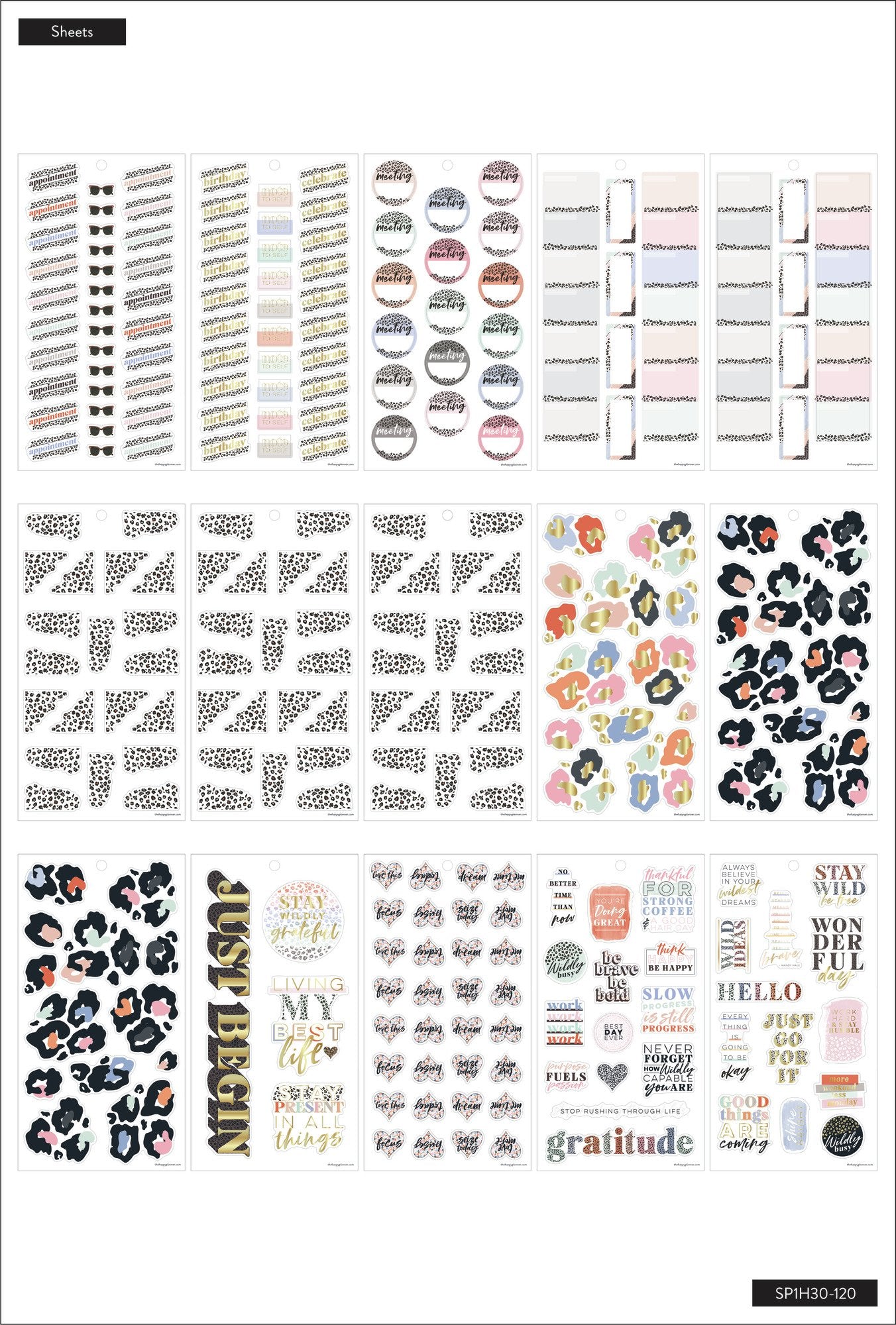 Value Pack Stickers - Colorful Leopard