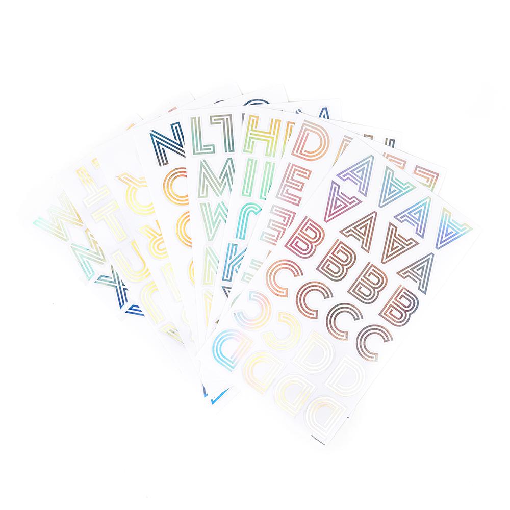 Art Deco Rainbow Alphabet Stickers