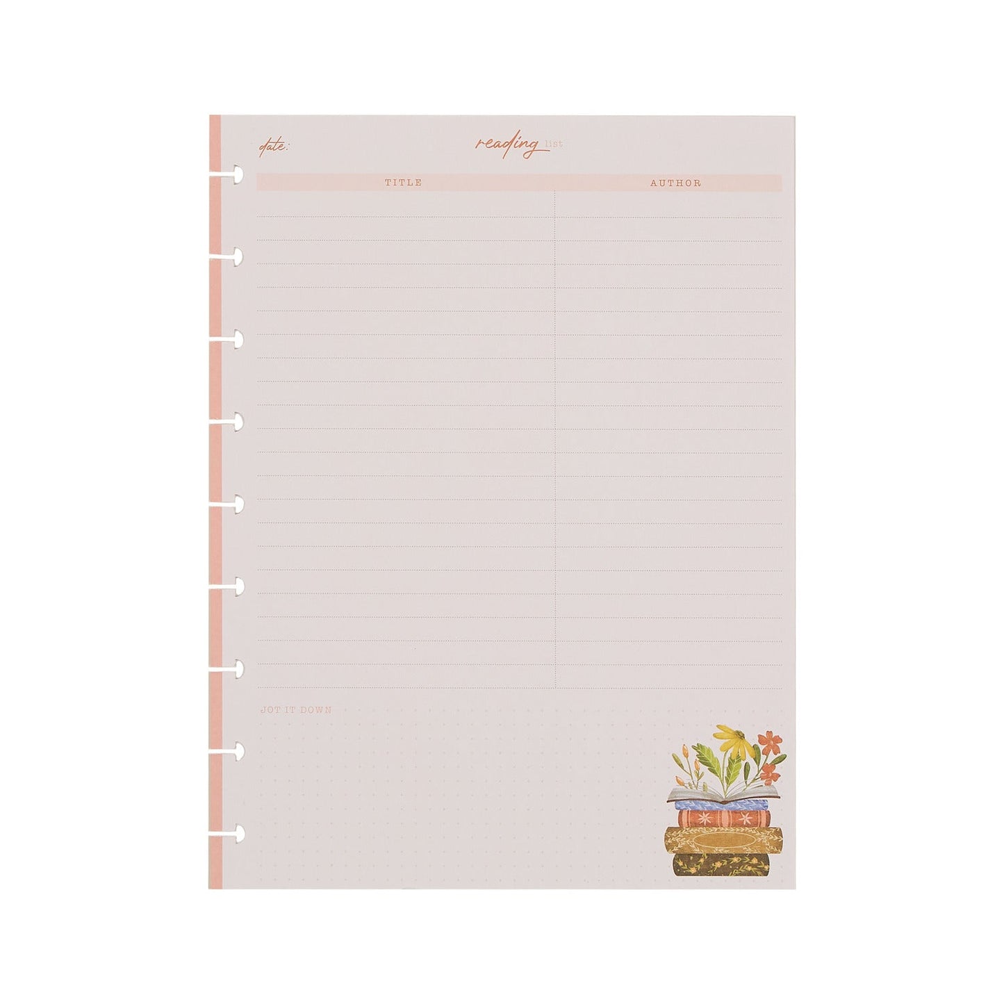 Cozy Reading - Reading List Classic Filler Paper - 40 Sheets