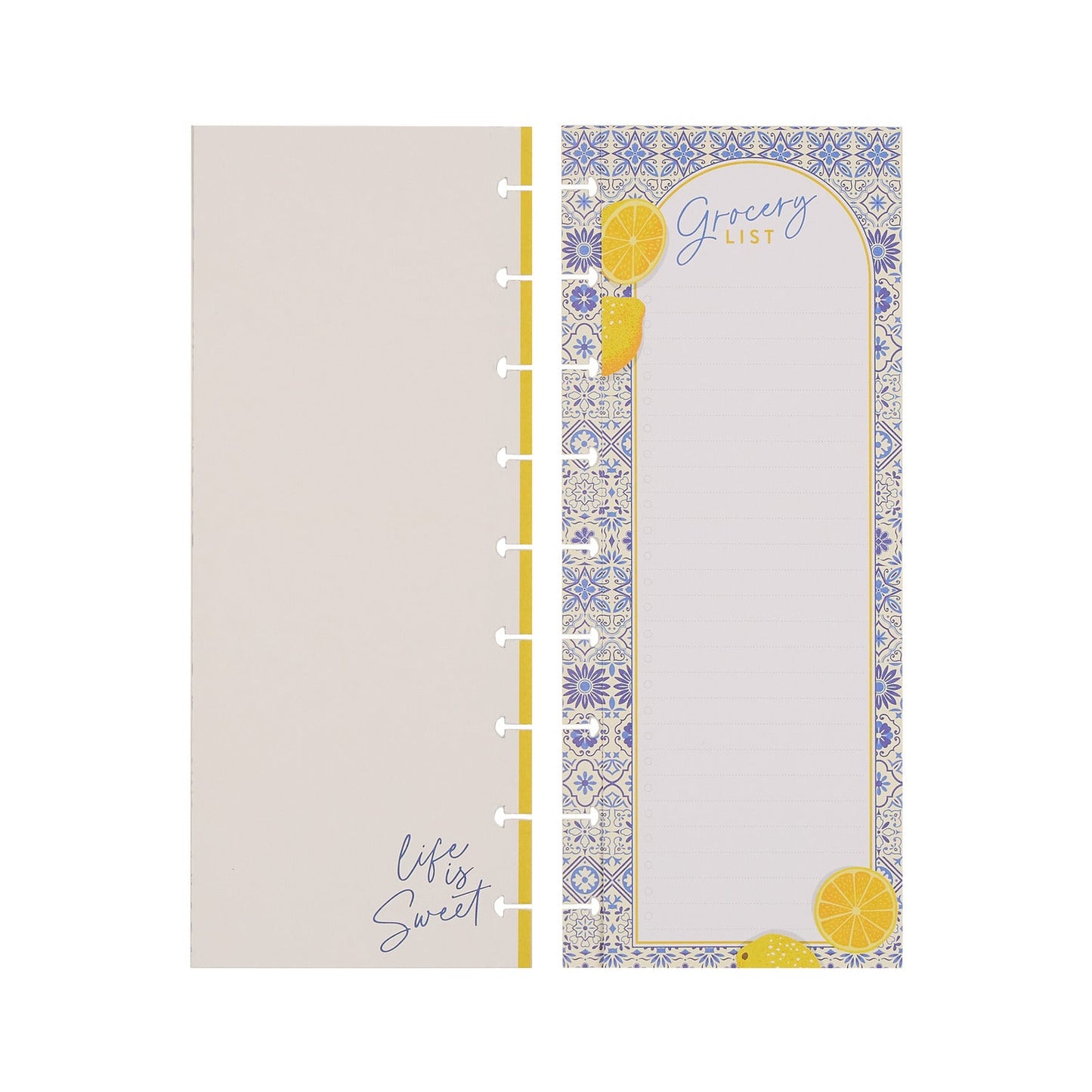 Tuscan Table Meal Planning - Grocery List + Meal Plan Classic Filler Paper - 40 Sheets