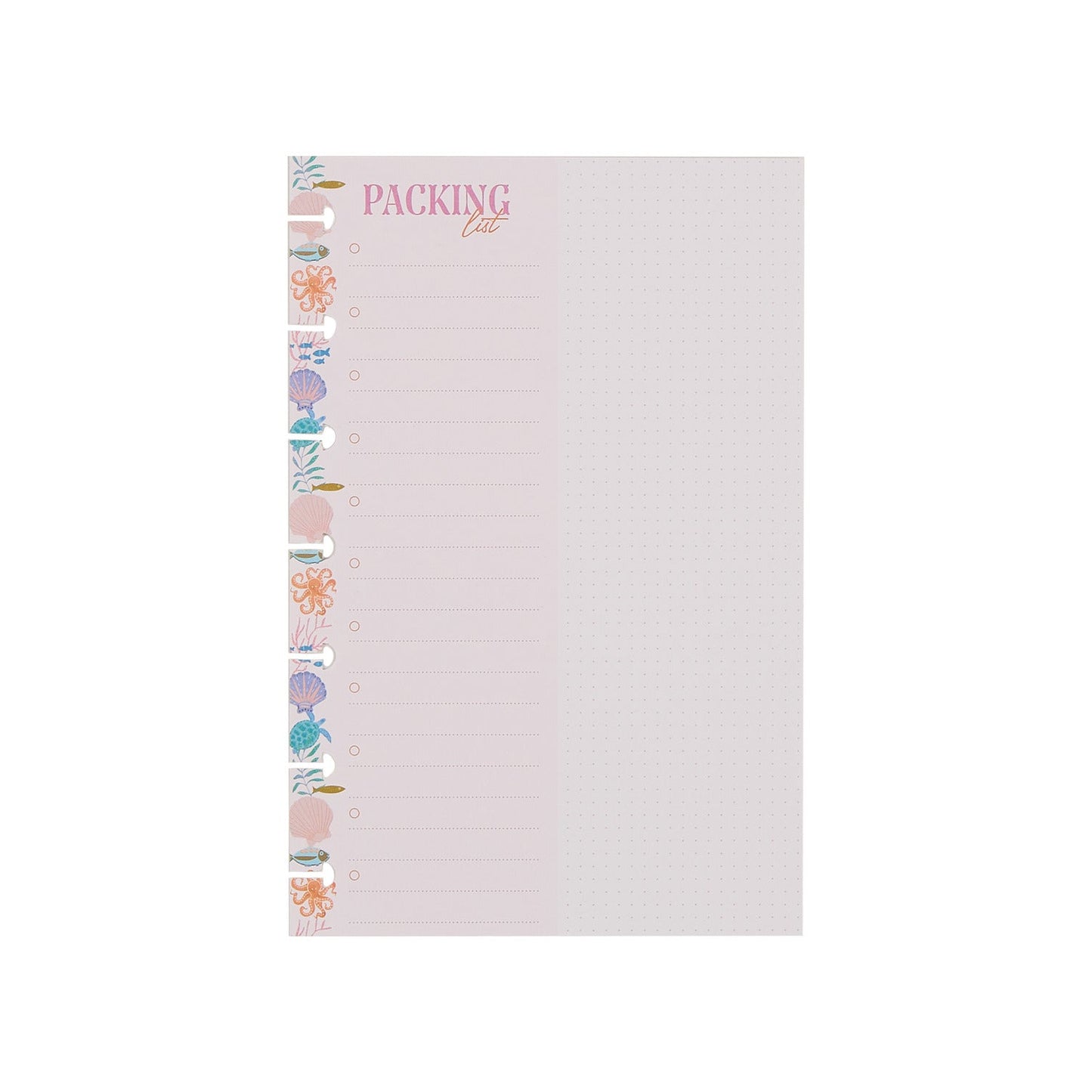Packing List - Checklist + Dot Grid Mini Filler Paper - 40 Sheets