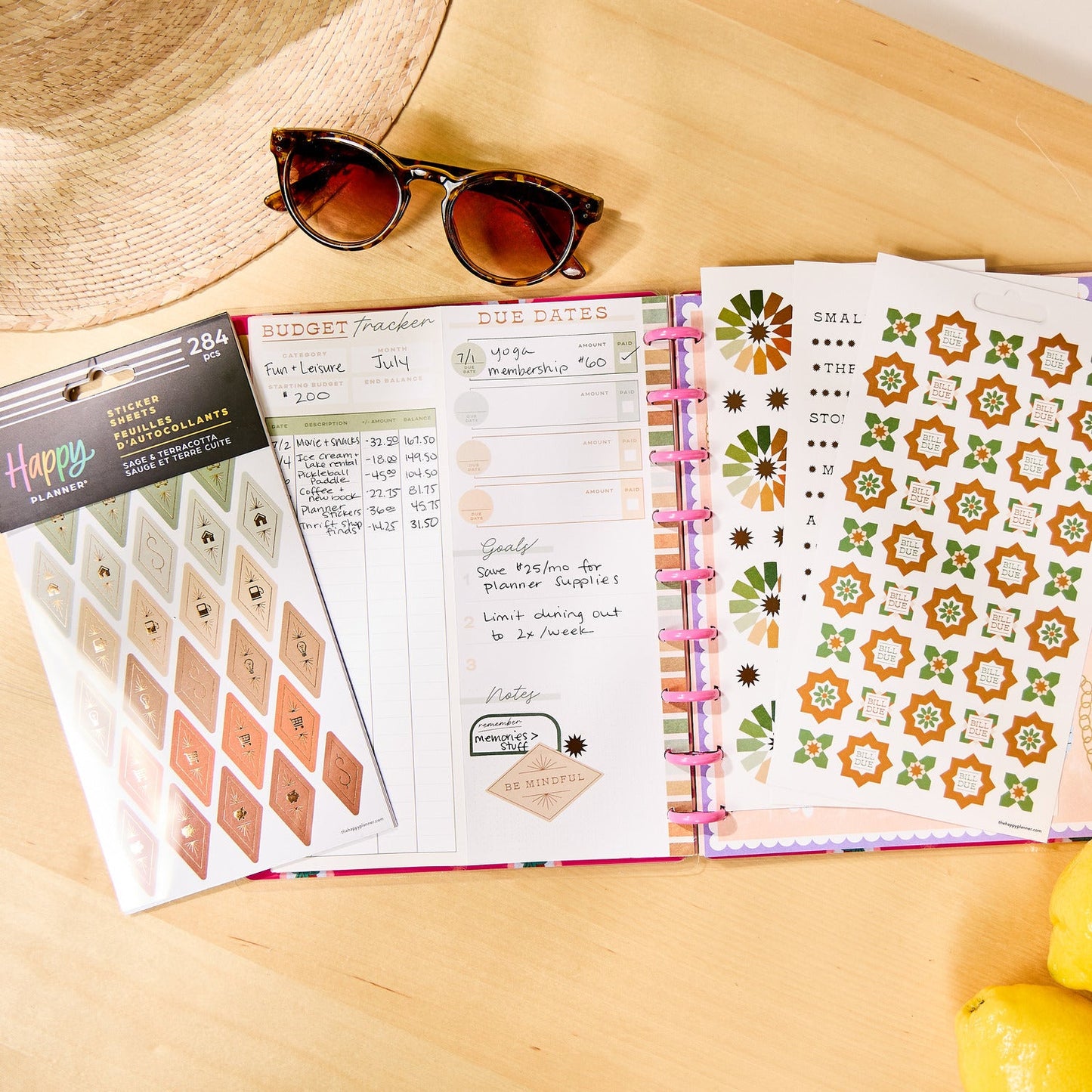 Sage & Terracotta Budget - 10 Sticker Sheets
