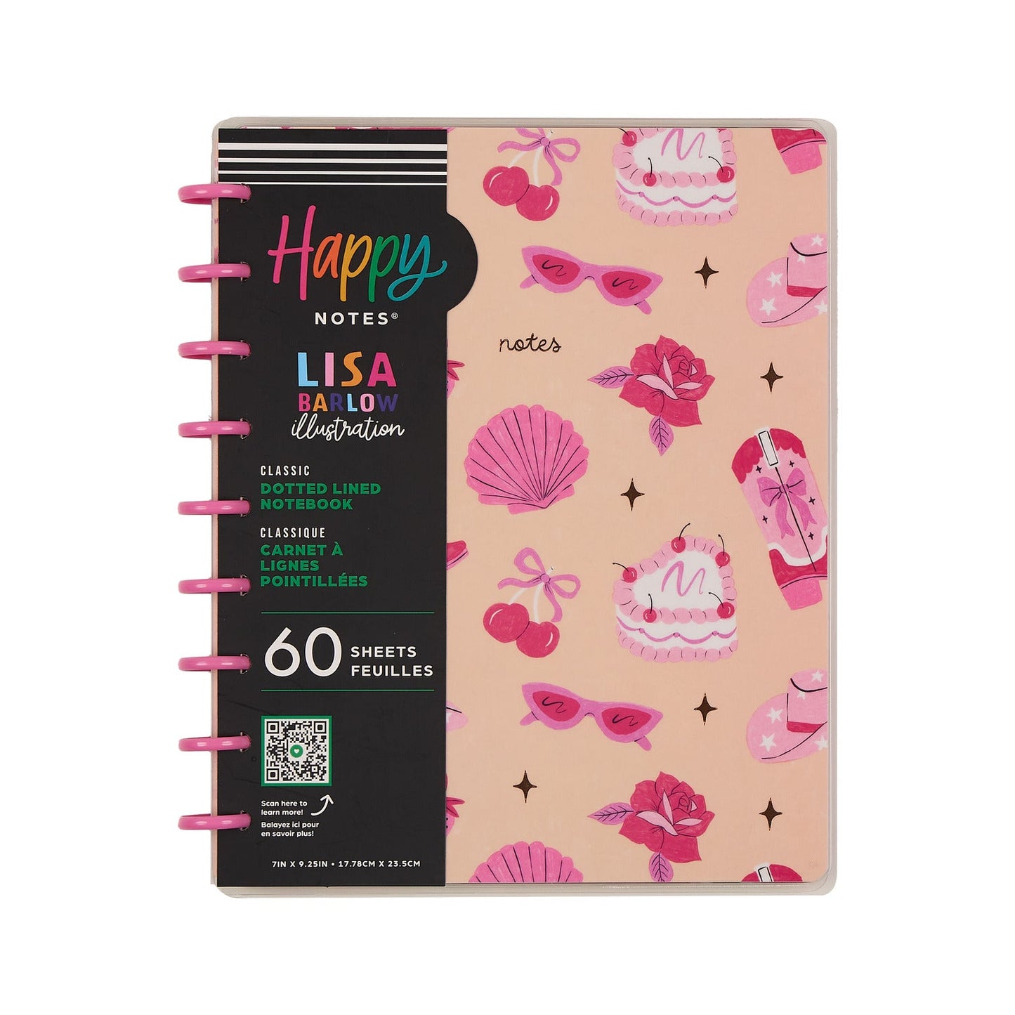 Happy Little Vibes - Dotted Lined Classic Notebook - 60 Sheets