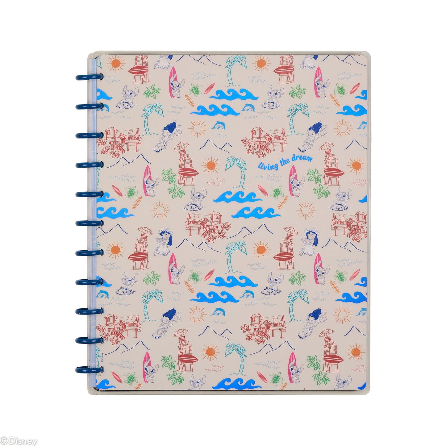 Disney Lilo & Stitch Make Waves - Dotted Lined Big Notebook - 60 Sheets