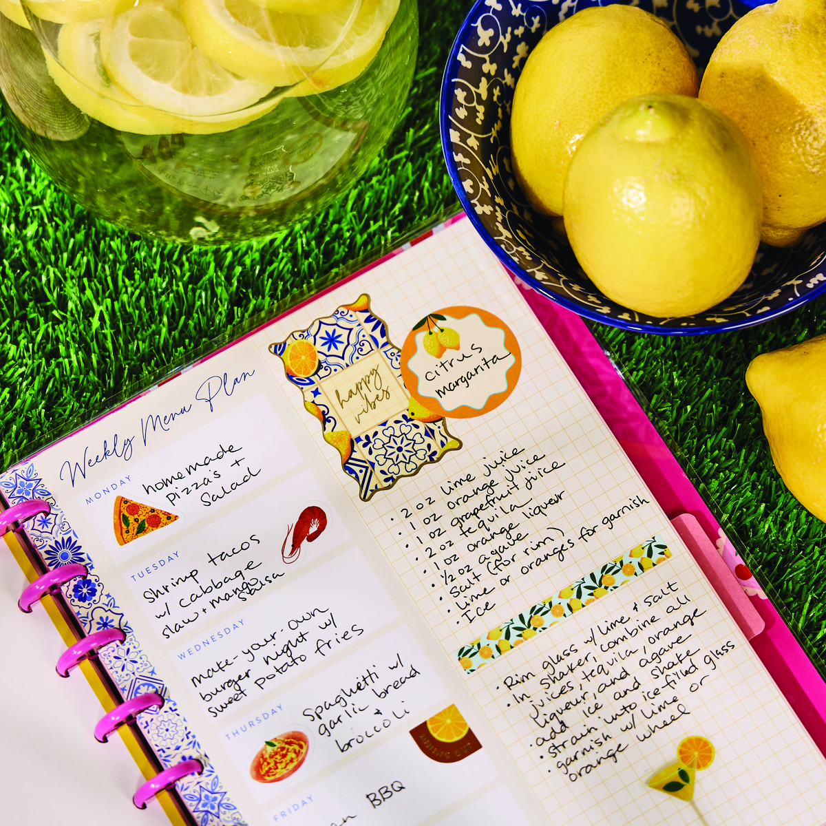 Tuscan Table Meal Planning - Grocery List + Meal Plan Classic Filler Paper - 40 Sheets