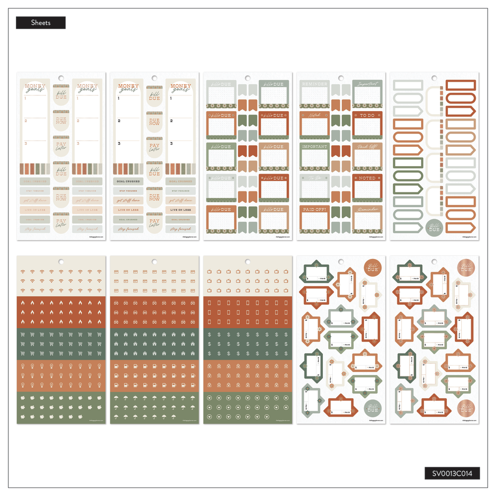 Sage & Terracotta Budget - Value Pack Stickers