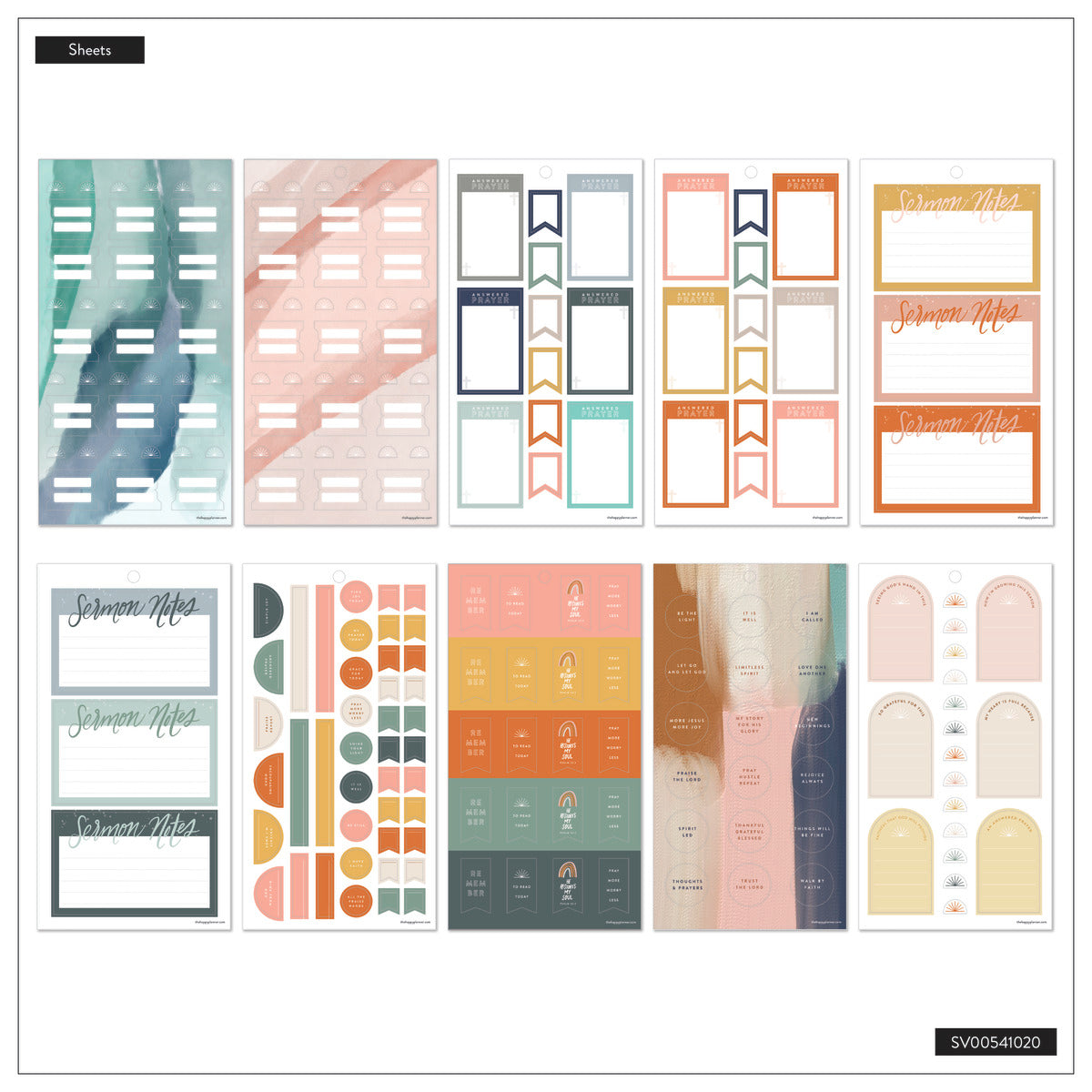 Watercolor Grace Faith - Value Pack Stickers