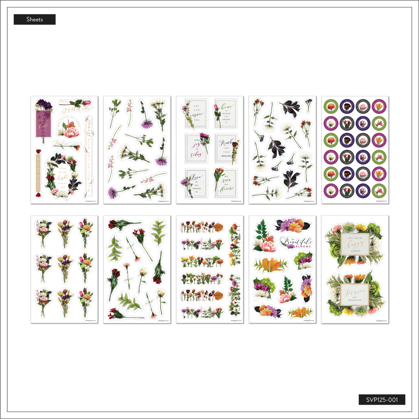Value Pack Stickers - Beautiful Blooms Florals