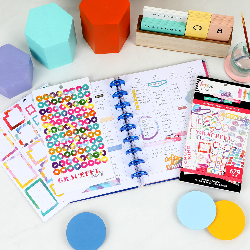 Happy Planner x GracePlace Art Value Pack Stickers - A Graceful Heart
