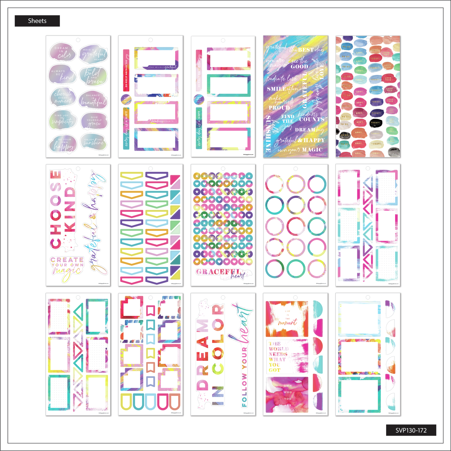 Happy Planner x GracePlace Art Value Pack Stickers - A Graceful Heart