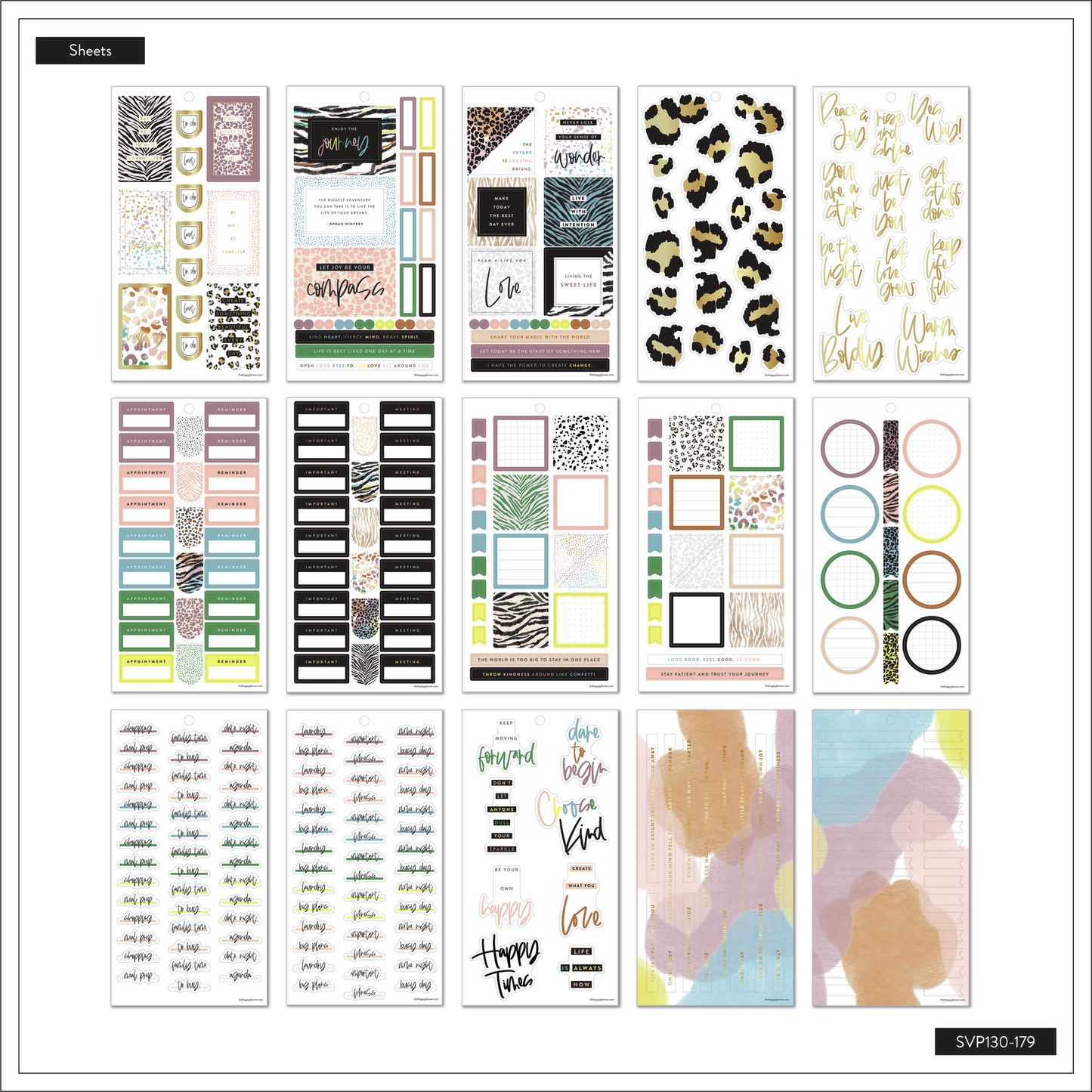 Value Pack Stickers - Colorful Safari Animal Print
