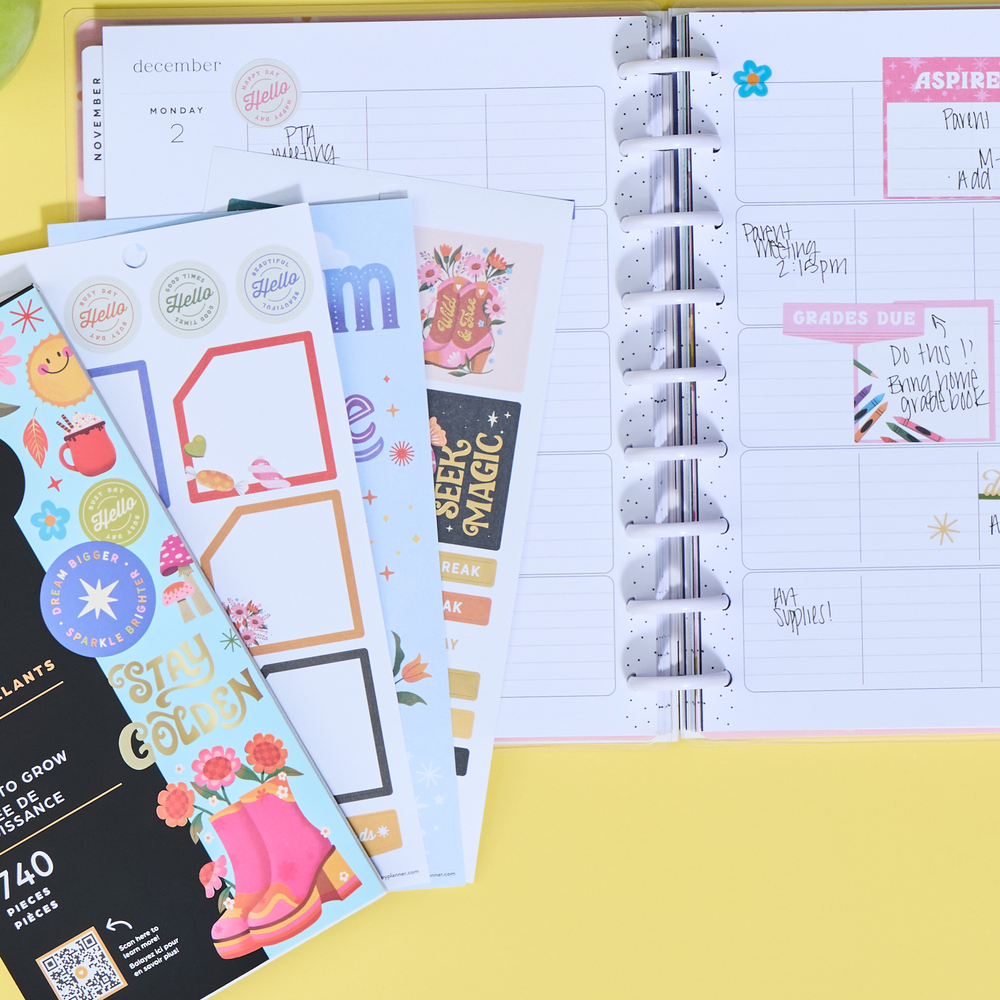 Jess Miller Draws x Happy Planner Seasonal Teacher - Value Pack Stickers - Big