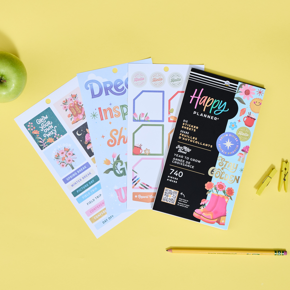 Jess Miller Draws x Happy Planner Seasonal Teacher - Value Pack Stickers - Big