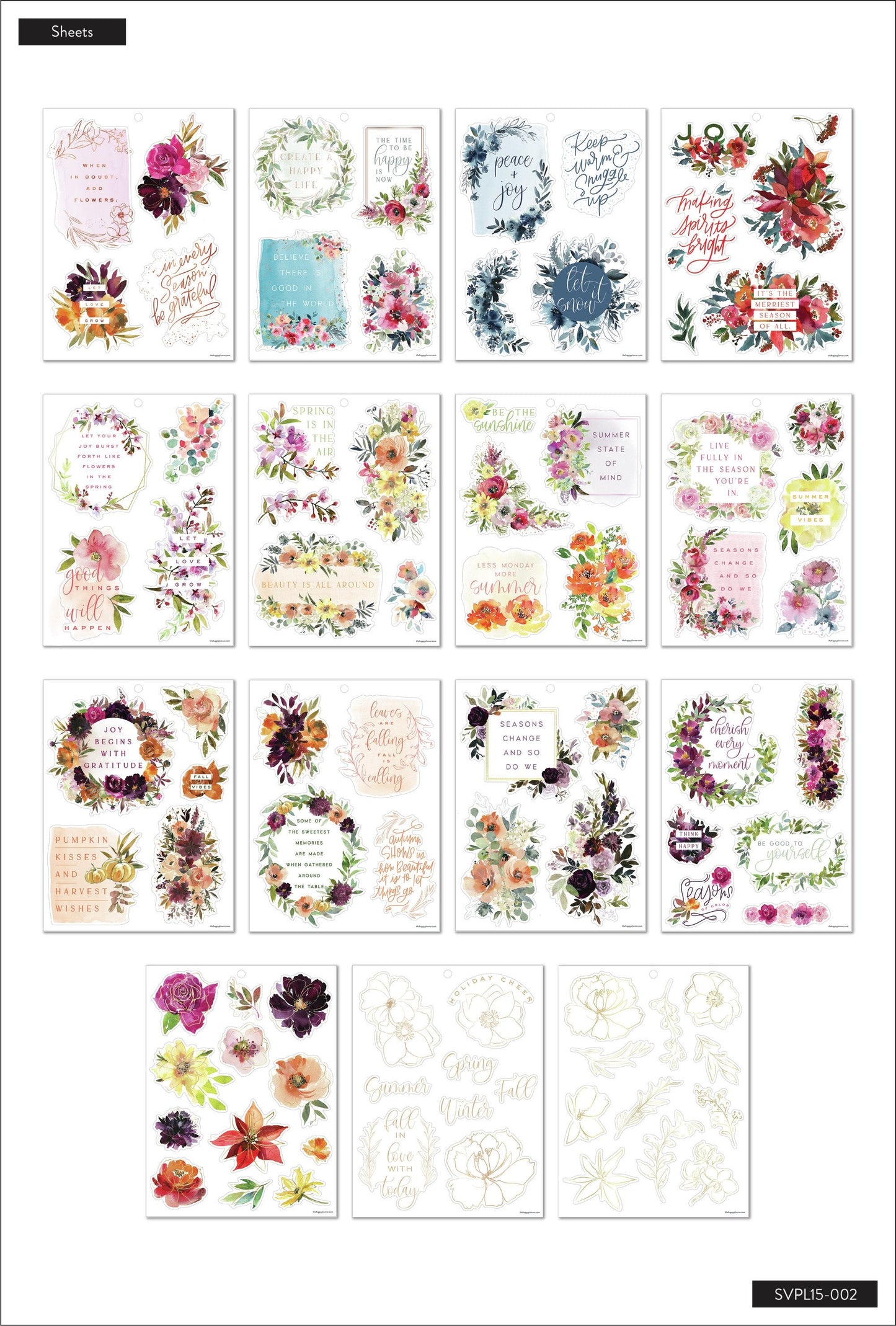Large Value Pack Stickers - Seasonal Watercolor