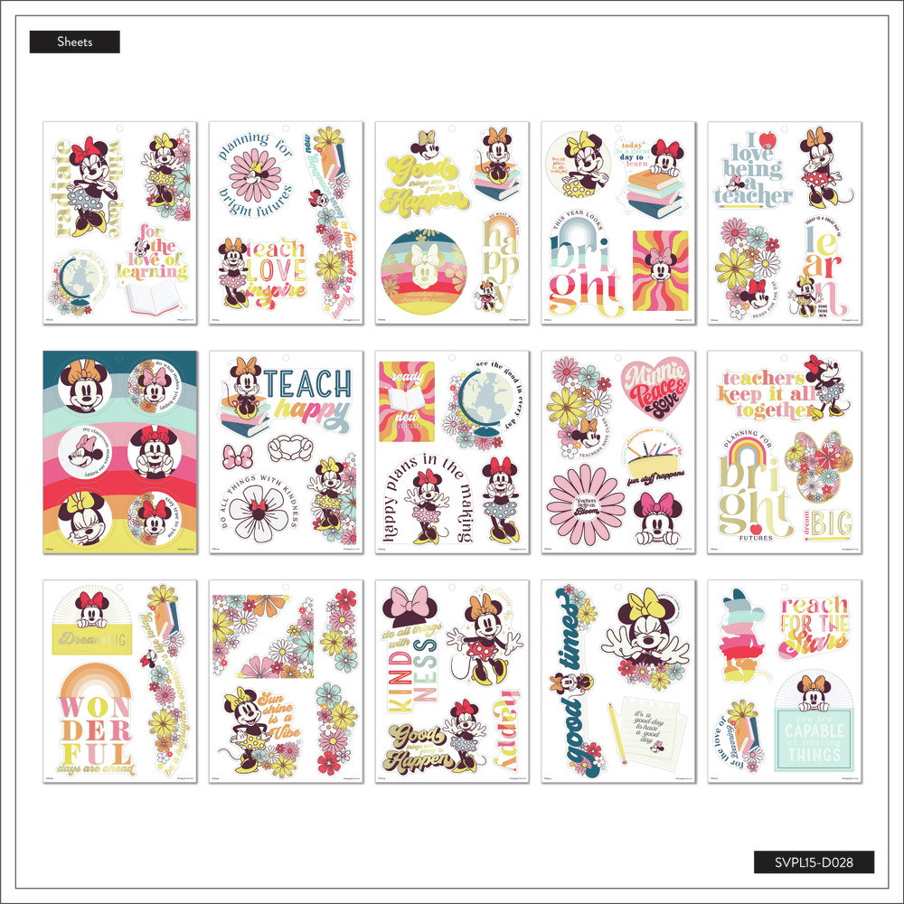 Disney Sunny Minnie Teacher - Large Value Pack Stickers