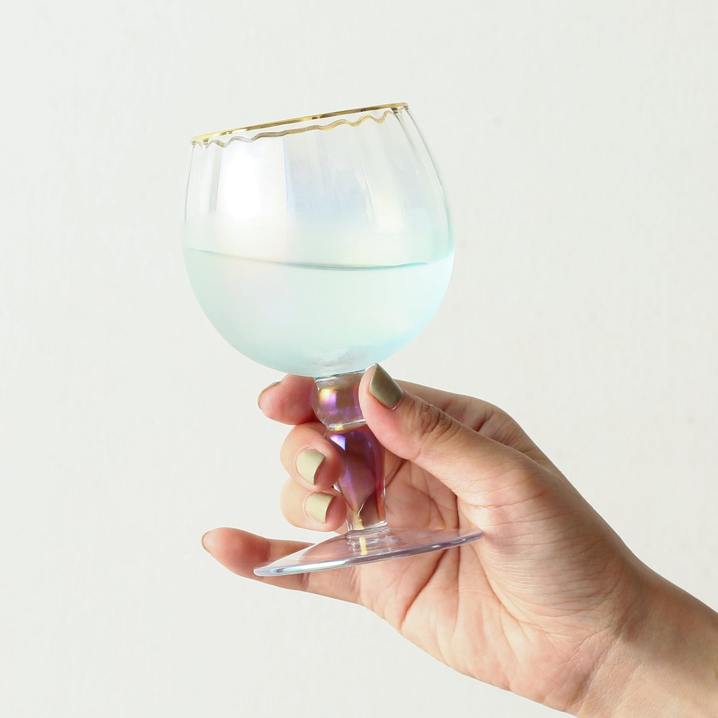 Opal Molded Goblet Mint