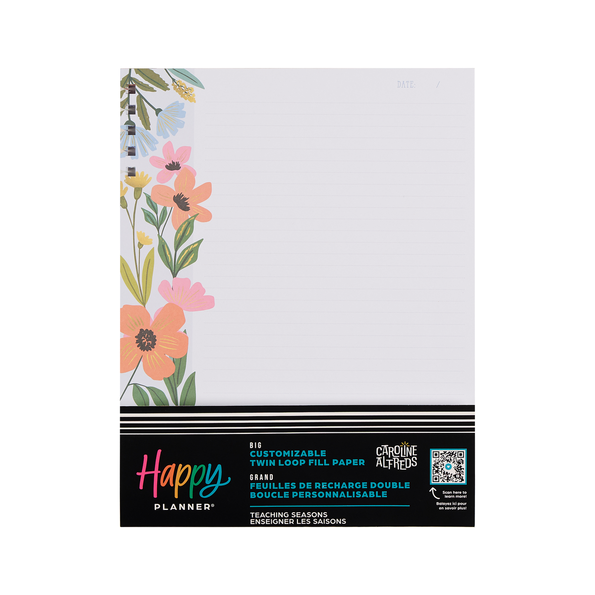 Teaching Seasons - Dotted Lined + Dot Grid Customizable Spiral Big Filler Paper - 40 Sheets
