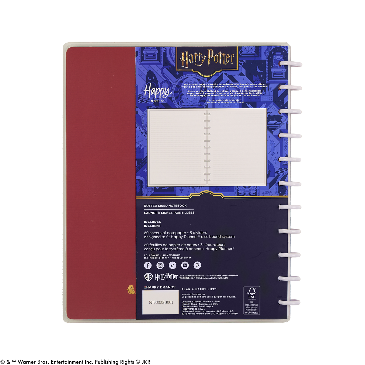 Harry Potter Student - Dotted Lined Big Notebook - 60 Sheets