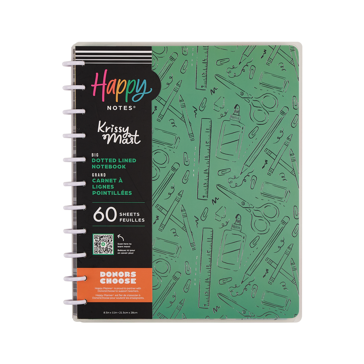 Pawsitive Teacher - Dotted Lined Big Notebook - 60 Sheets