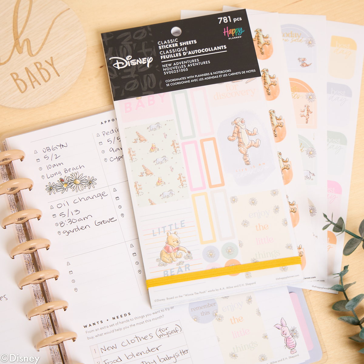 Disney Winnie the Pooh Baby - Value Pack Stickers